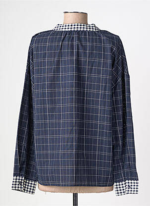 Blouse col rond manches longues bleu EMILIE.K femme