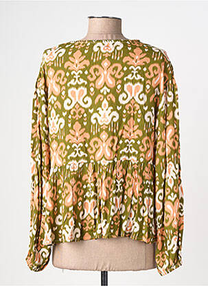 Blouse imprimé fantaisie manches longues vert EMILIE.K femme