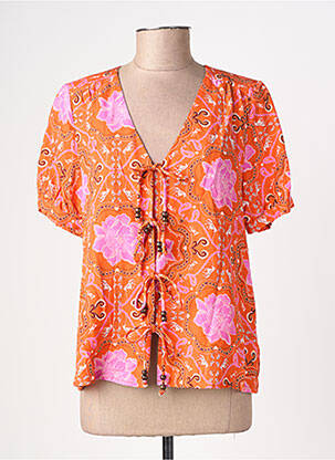 Chemisier manches courtes manches courtes orange LA PETITE ETOILE femme