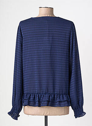 Chemisier tissage crêpe manches longues bleu EMILIE.K femme