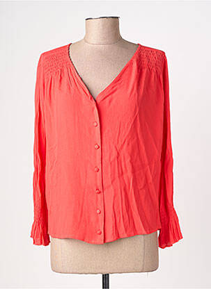 Chemisier coupe fluide manches longues rouge EMILIE.K femme