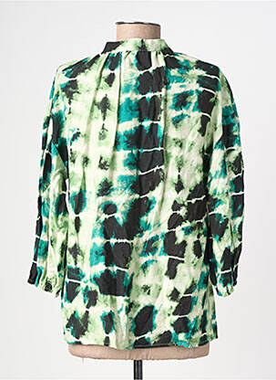 Chemisier col mao manches 3/4 vert EMILIE.K femme