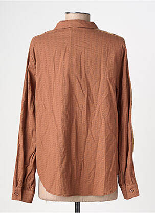 Chemisier coupe cintrée manches longues marron EMILIE.K femme