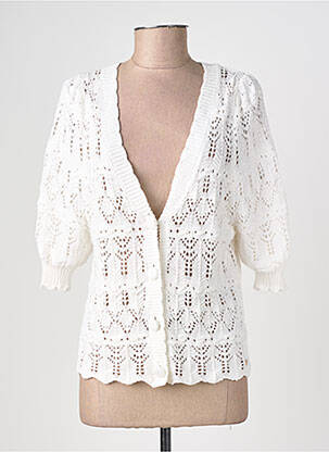 Gilet manches courtes coupe cintrée blanc LA PETITE ETOILE femme