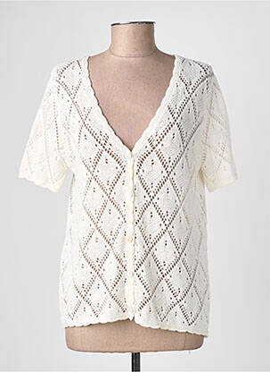 Gilet manches courtes coupe cintrée beige EMILIE.K femme