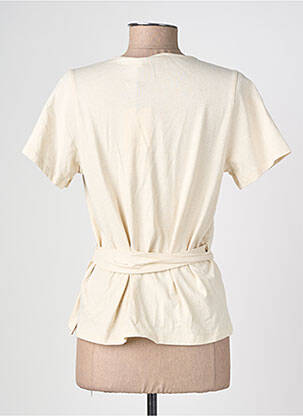 T-shirt stretch manches courtes beige LA PETITE ETOILE femme
