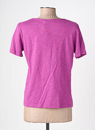 T-shirt col v manches courtes violet LA PETITE ETOILE femme