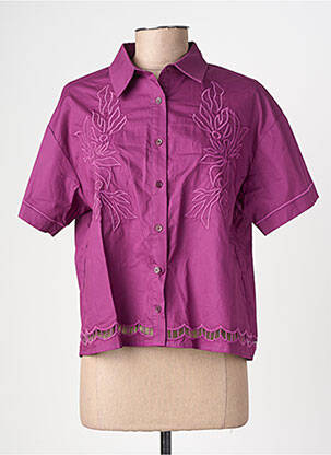 Chemisier manches courtes manches courtes violet LA PETITE ETOILE femme