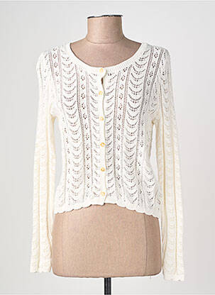 Gilet manches longues col rond beige LA PETITE ETOILE femme