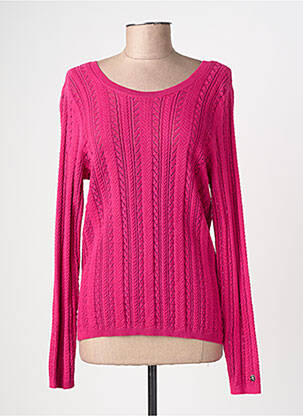Pull maille ajourée manches longues rose LA PETITE ETOILE femme