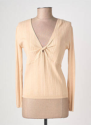 Pull col v manches longues beige LA PETITE ETOILE femme