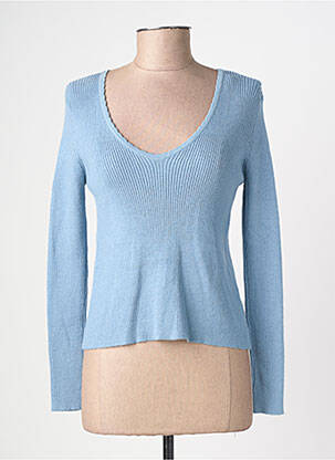 Pull col v manches longues bleu ANDY & LUCY femme