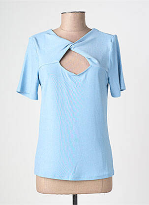 Top stretch manches courtes bleu NUMPH femme