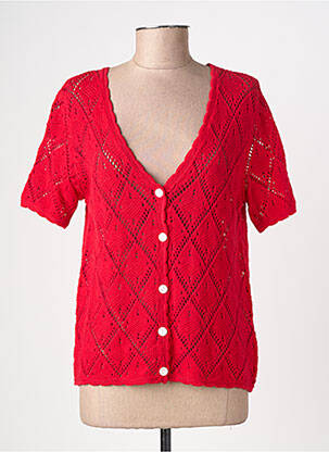 Gilet manches courtes coupe cintrée rouge EMILIE.K femme