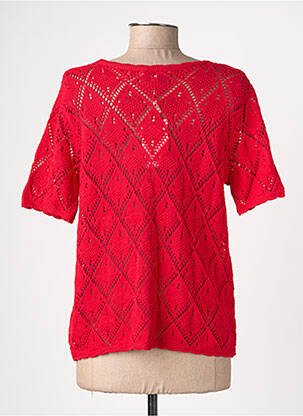Gilet manches courtes coupe cintrée rouge EMILIE.K femme