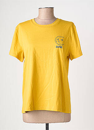 T-shirt imprimé fantaisie manches courtes jaune LA PETITE ETOILE femme