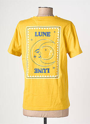 T-shirt imprimé fantaisie manches courtes jaune LA PETITE ETOILE femme