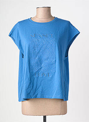 T-shirt coupe droite manches courtes bleu LA PETITE ETOILE femme