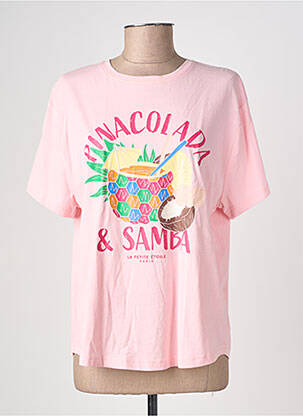 T-shirt coupe droite manches courtes rose LA PETITE ETOILE femme
