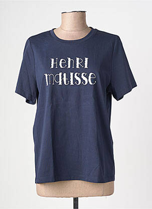 T-shirt sérigraphie floquée manches courtes bleu ARTLOVE femme