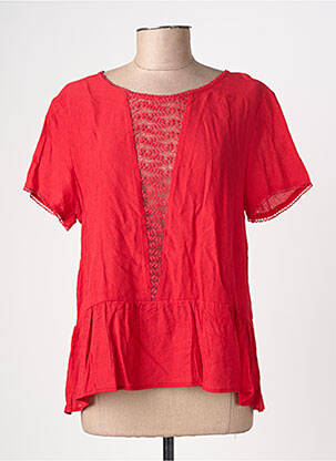 Blouse col rond manches courtes rouge ANDY & LUCY femme