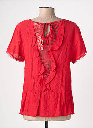 Blouse col rond manches courtes rouge ANDY & LUCY femme