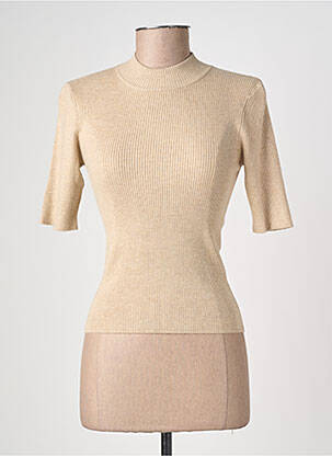 Pull stretch manches courtes beige NUMPH femme