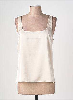 Top col carré fines bretelles beige NUMPH femme