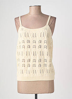 Top col carré fines bretelles beige ANDY & LUCY femme