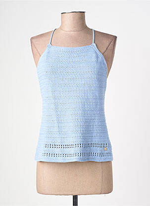 Top col carré fines bretelles bleu LA PETITE ETOILE femme