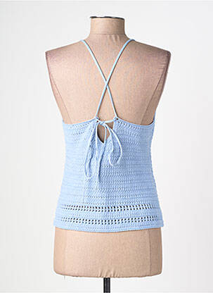 Top col carré fines bretelles bleu LA PETITE ETOILE femme