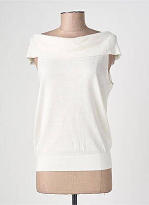 Top col carré manches courtes beige LA PETITE ETOILE femme