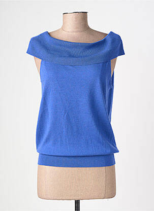 Top col carré manches courtes bleu LA PETITE ETOILE femme