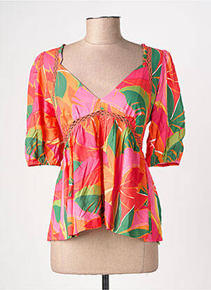 Blouse tissage popeline manches courtes orange LA PETITE ETOILE femme