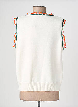Pull stretch sans manche beige EMILIE.K femme