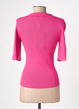 Pull col v manches courtes rose ARTLOVE femme