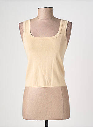 Débardeur coupe ajustée sans manche beige EMILIE.K femme