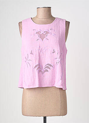 Top stretch sans manche rose LA PETITE ETOILE femme
