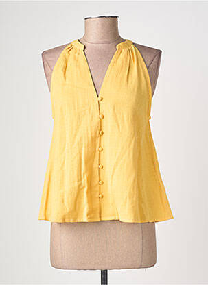 Top coupe fluide manches courtes jaune LA PETITE ETOILE femme