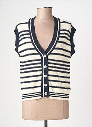 Gilet sans manche maille fine bleu LA PETITE ETOILE femme