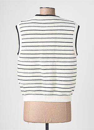 Gilet sans manche fermeture boutonnée sur le devant blanc ARTLOVE femme