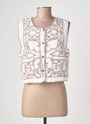 Gilet sans manche coupe droite beige LA PETITE ETOILE femme