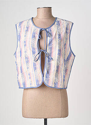 Gilet sans manche coupe droite bleu ARTLOVE femme