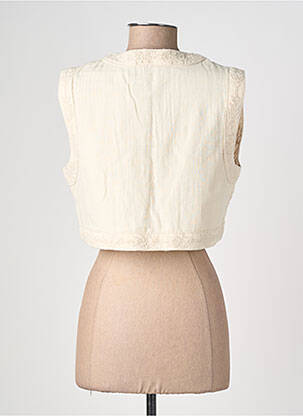 Gilet sans manche coupe droite beige LA PETITE ETOILE femme