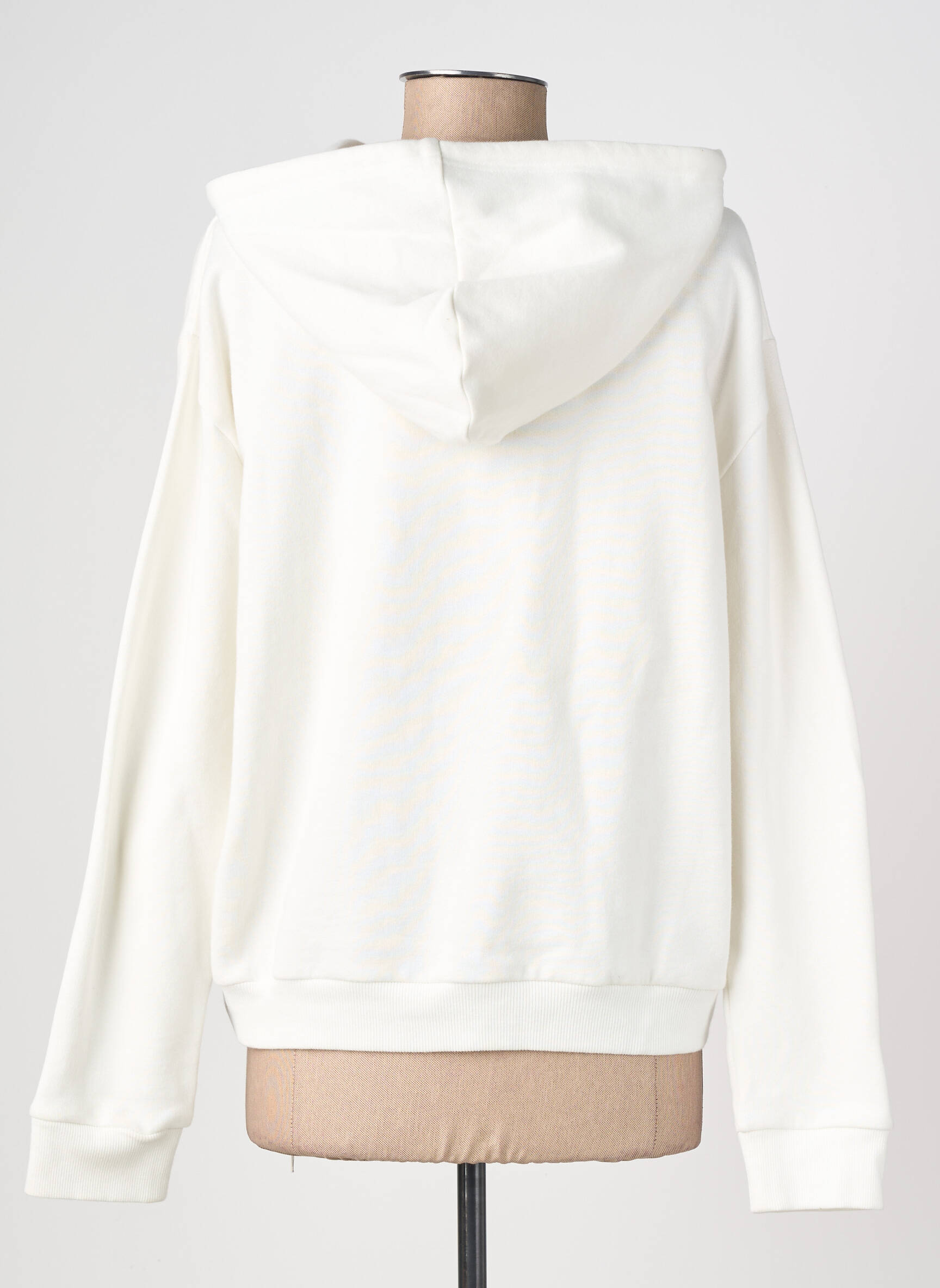 Sweat-shirt à capuche stretch manches longues beige LA PETITE ETOILE femme