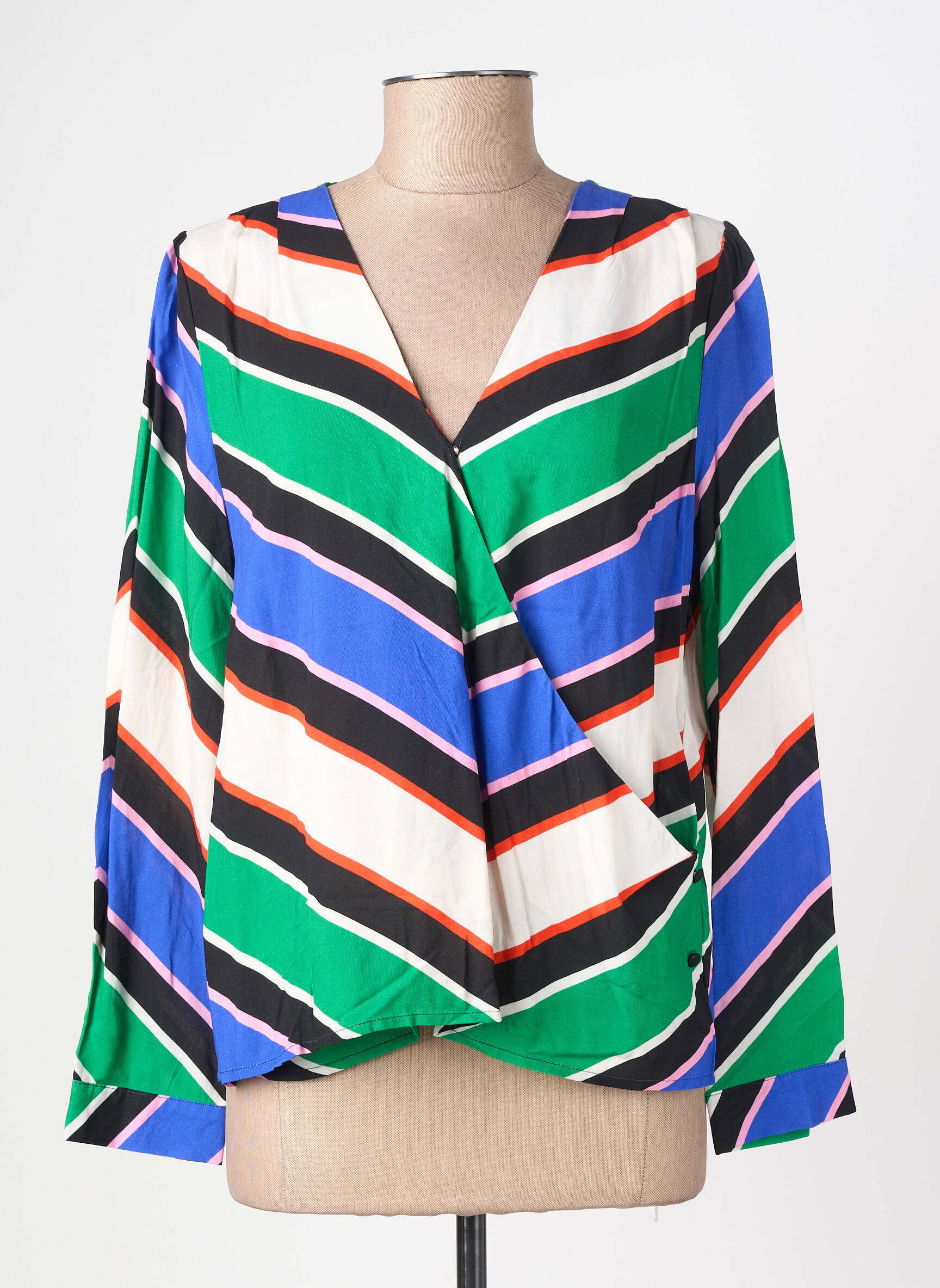 Blouse tissage popeline manches longues vert LA PETITE ETOILE femme