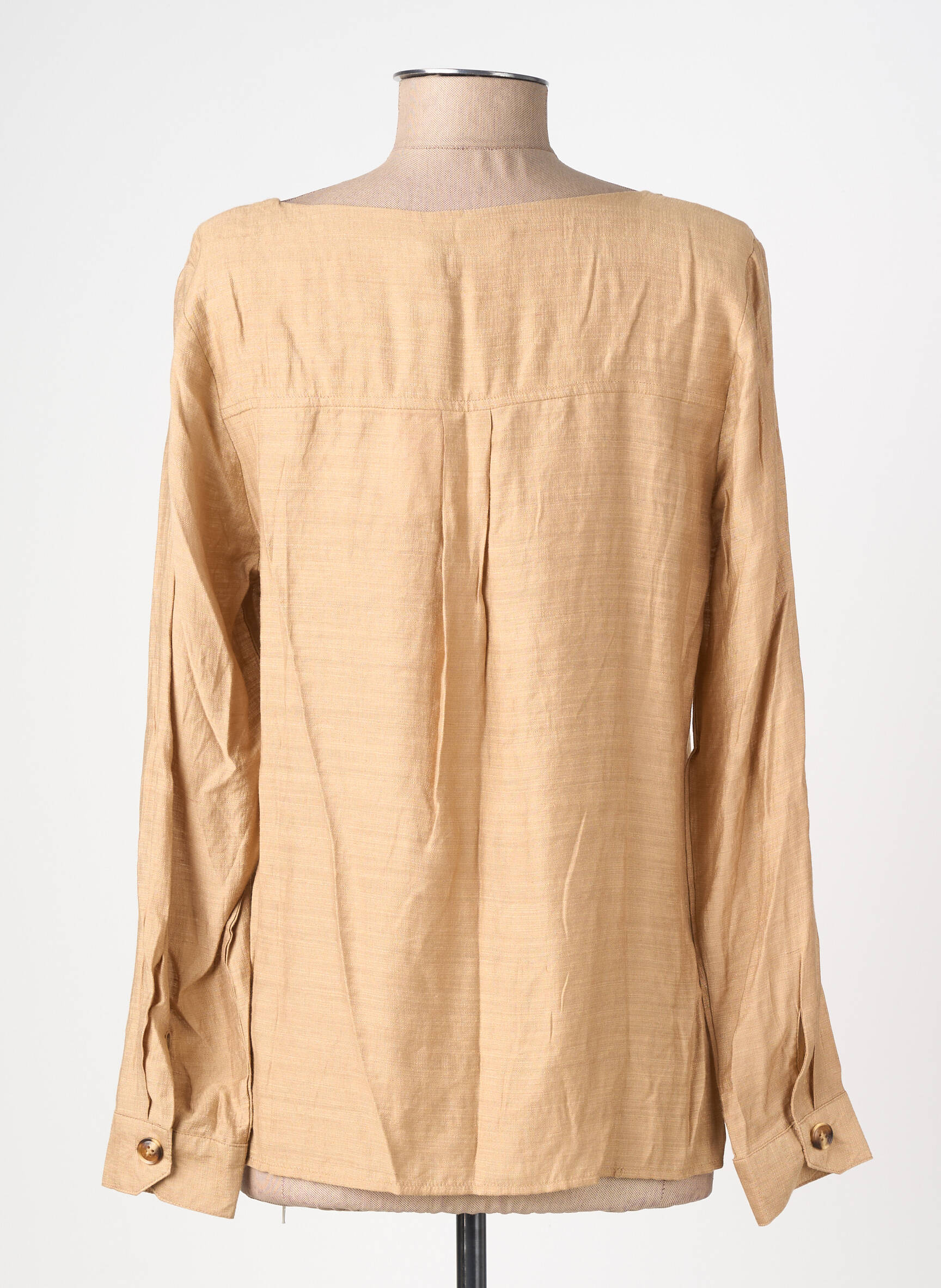 Blouse col rond manches longues beige LA PETITE ETOILE femme
