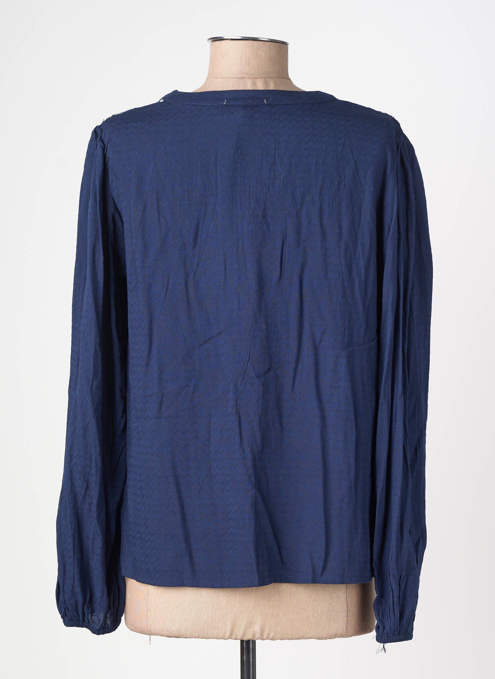 Blouse manches longues manches longues bleu EMILIE.K femme