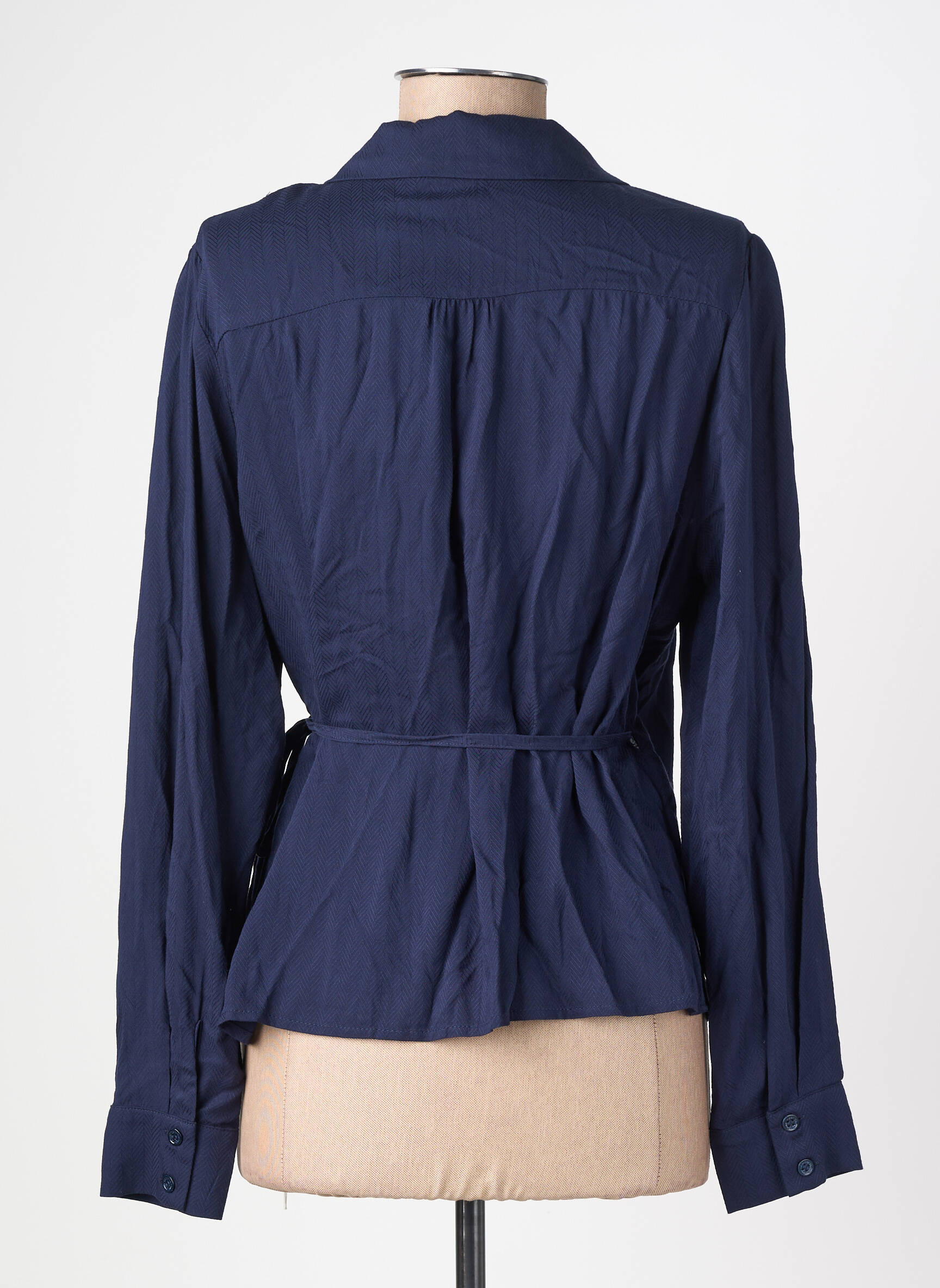 Blouse poignets boutonnés avec fente manches longues bleu LA PETITE ETOILE femme