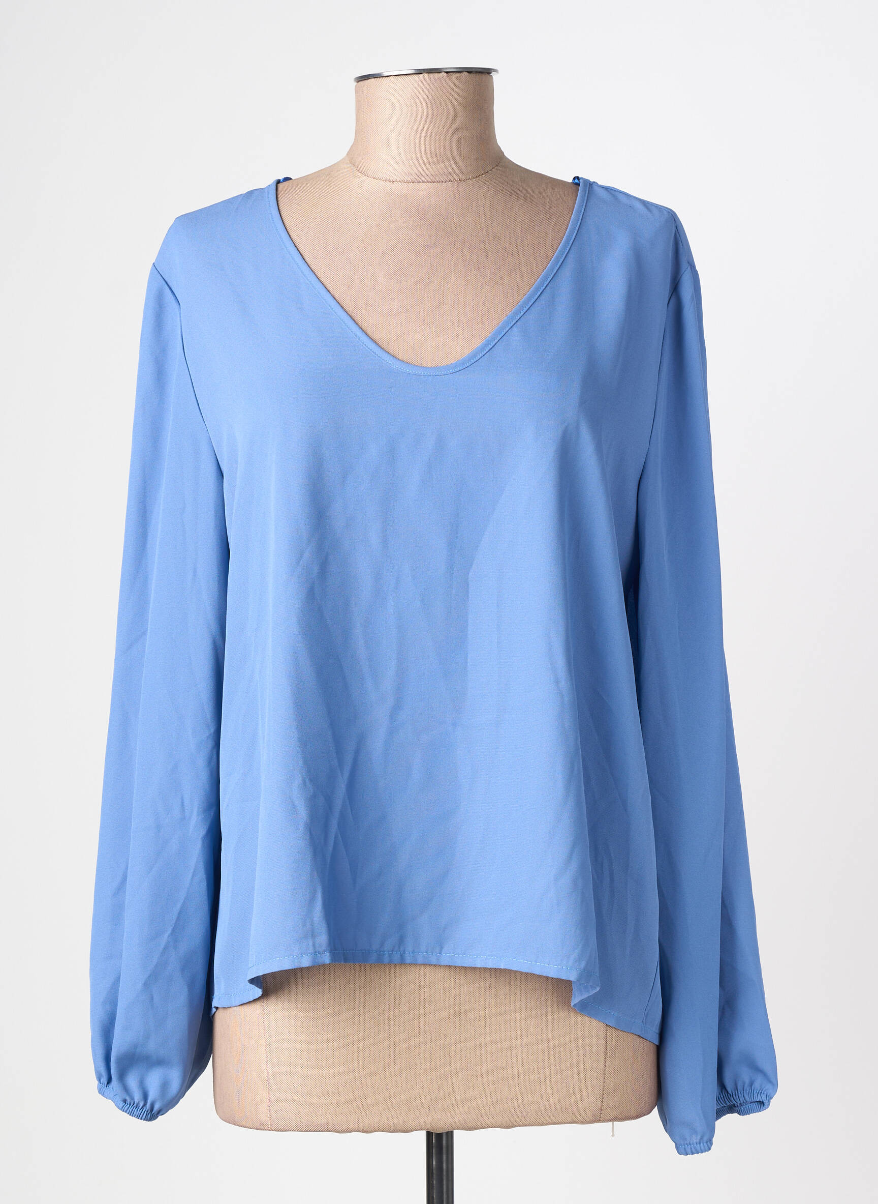 Blouse manches longues manches longues bleu MARYLEY femme